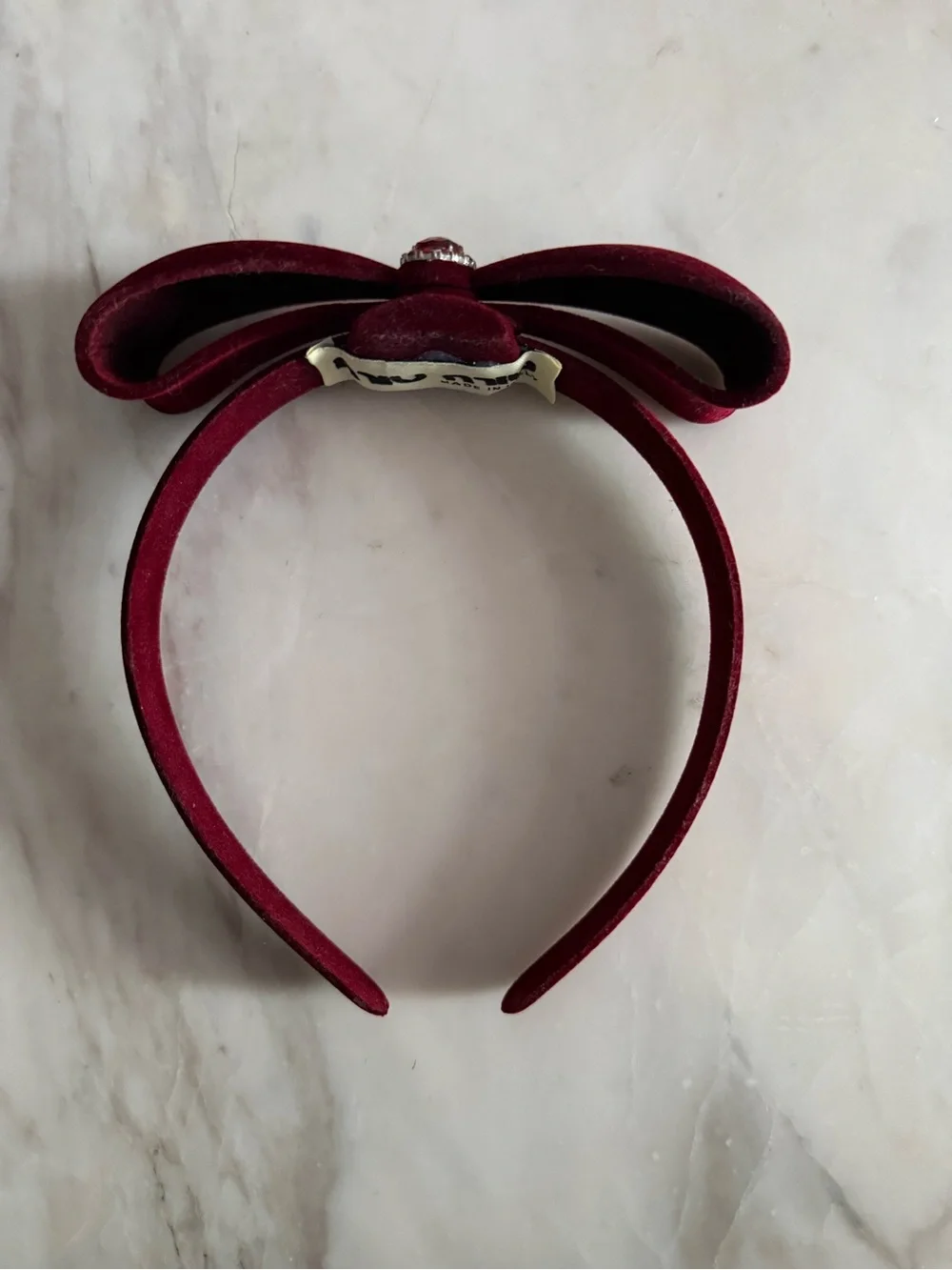 Red Velvet Jewel BalletCore Femme Elegant Bow Headband OS